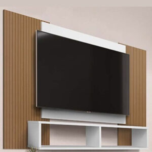 Painel Para TV Branco e Elmo Canelado